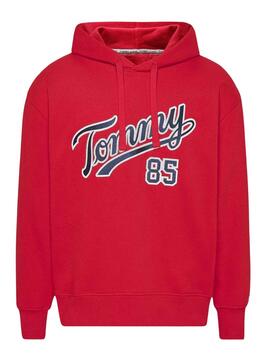 Sweat Tommy Jeans Relaxed College Homme Rouge