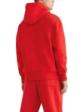 Sweat Tommy Jeans Relaxed College Homme Rouge