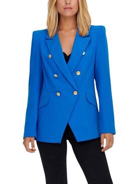 Blazer Only Gris Botones pour Femme Bleu Eléctrico