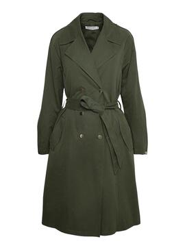 Trench Naf Naf Boutons pour Femme Vert