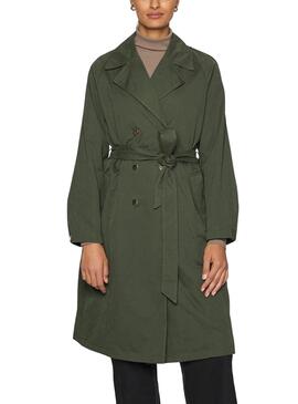 Trench Naf Naf Boutons pour Femme Vert