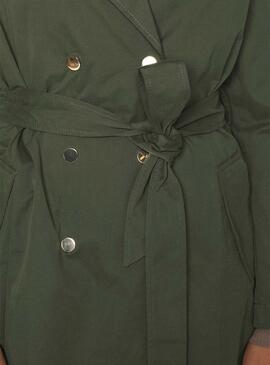 Trench Naf Naf Boutons pour Femme Vert