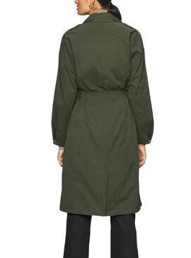 Trench Naf Naf Boutons pour Femme Vert