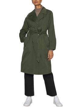 Trench Naf Naf Boutons pour Femme Vert