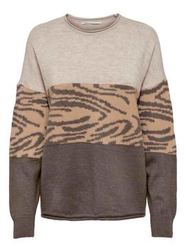Veste Only Jade Animal Femme Turquoise et Beige