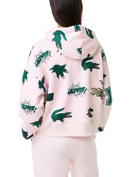 Sweat Lacoste Holiday Rose pour Femme