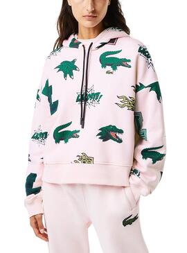 Sweat Lacoste Holiday Rose pour Femme