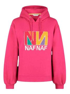 Sweat Naf Naf Logo Couleur pour Femme Fushia