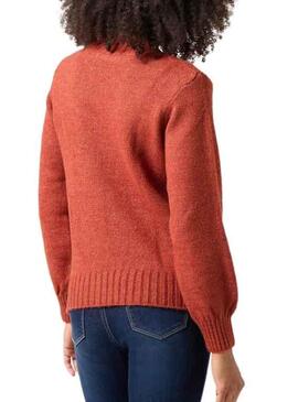 Pull Naf Naf Fleurs pour Femme Rouge