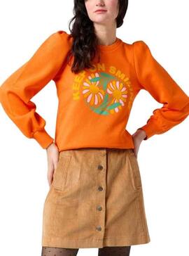 Pull Naf Naf Printed pour Femme Orange