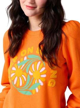 Pull Naf Naf Printed pour Femme Orange
