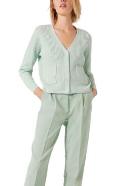 Veste Naf Naf Knitted pour femme Turquoise