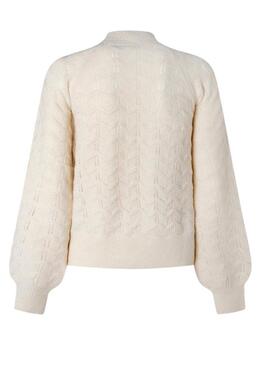 Pull Pepe Jeans Briseis Calado Beige pour Femme