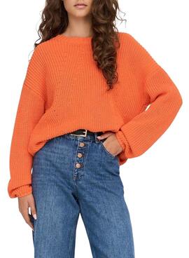 Pull Only Bella Life Relaxed pour Femme Orange
