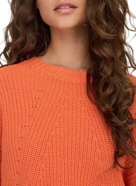 Pull Only Bella Life Relaxed pour Femme Orange