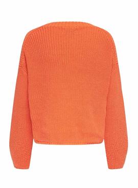Pull Only Bella Life Relaxed pour Femme Orange