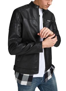 Veste Jack & Jones Similicuir Noire pour Homme
