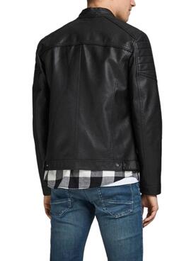 Veste Jack & Jones Similicuir Noire pour Homme