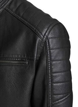 Veste Jack & Jones Similicuir Noire pour Homme