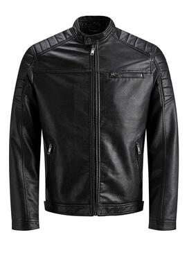 Veste Jack & Jones Similicuir Noire pour Homme