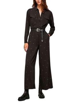 Jumpsuit Pepe Jeans Pam Printed Noire pour Femme