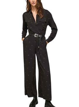 Jumpsuit Pepe Jeans Pam Printed Noire pour Femme
