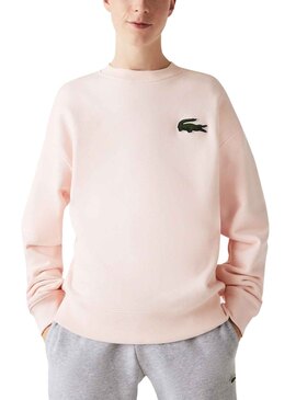 Sweat Lacoste Loose Fit Rosa pour Homme
