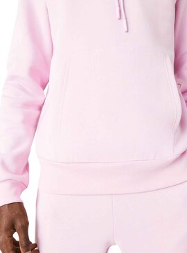 Sweat Lacoste Basique Rose pour Homme