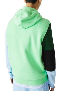 Sweat Lacoste Colorblock Vert pour Homme
