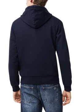 Sweat Lacoste Basic Hood Bleu Marine pour Homme