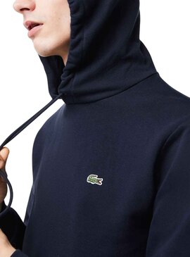 Sweat Lacoste Basic Hood Bleu Marine pour Homme
