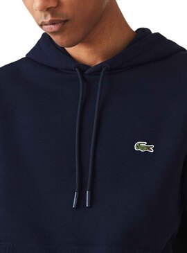 Sweat Lacoste Basic Hood Bleu Marine pour Homme