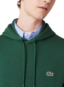 Sweat Lacoste Basic Capuche Vert pour Homme