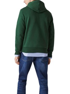 Sweat Lacoste Basic Capuche Vert pour Homme