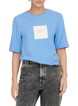 T-Shirt Only Eloise Boxy Bleu pour Femme