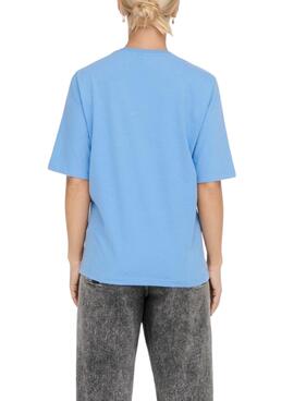 T-Shirt Only Eloise Boxy Bleu pour Femme