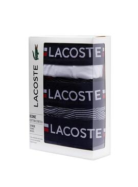 Pack 3 Slip Lacoste Boxer Iconic Bleu Marine