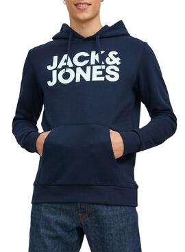 Sweat Jack & Jones Logo Maxi Bleu marine Homme