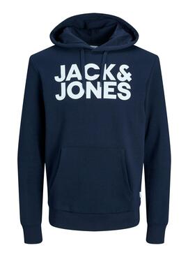 Sweat Jack & Jones Logo Maxi Bleu marine Homme