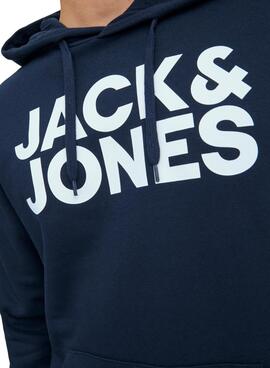 Sweat Jack & Jones Logo Maxi Bleu marine Homme