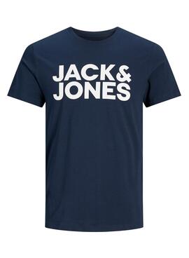T-Shirt Jack & Jones Corp Logo Slim Bleu marine