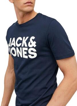 T-Shirt Jack & Jones Corp Logo Slim Bleu marine