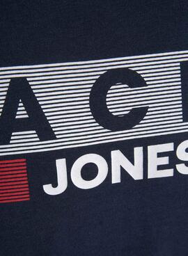 T-Shirt Jack & Jones Corp Logo Bleu marine Homme