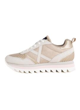 Baskets Munich Ripple 44 Beige pour Femme