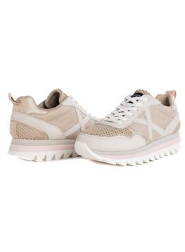 Baskets Munich Ripple 44 Beige pour Femme