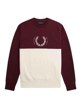 Sweat Fred Perry Circle Bordeaux et Beige