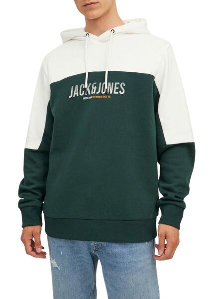 Sweat Jack et Jones et blocage Vert Homme