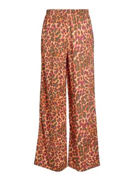 Pantalon Vila Viluni Animal Print Orange