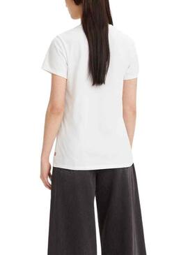 T-Shirt Levis Logo Fleurs Blanc pour Femme