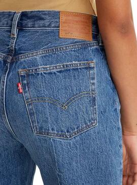 Pantalon Jeans Levis 501 Bleu Moyen pour Femme